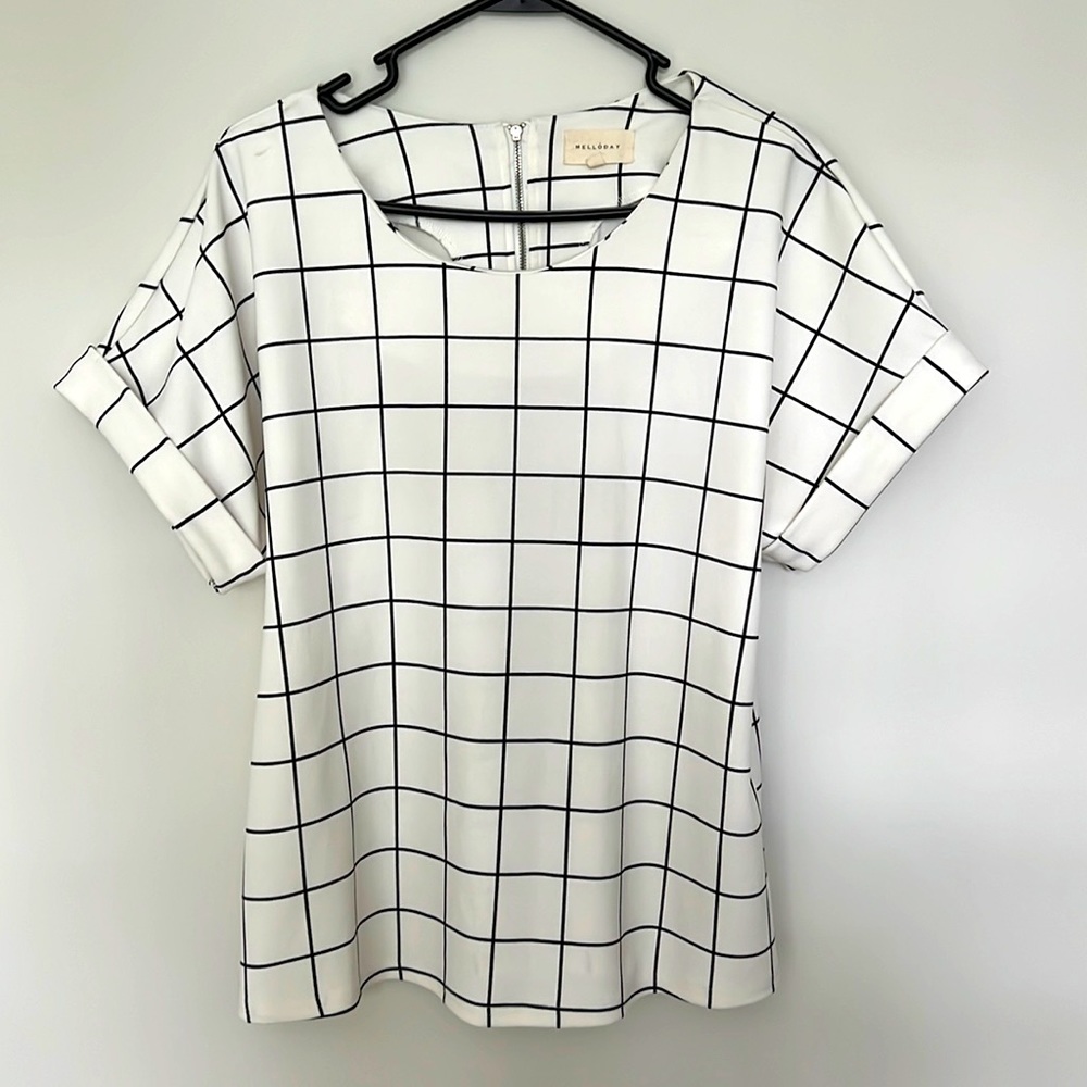 Black and White Blouse